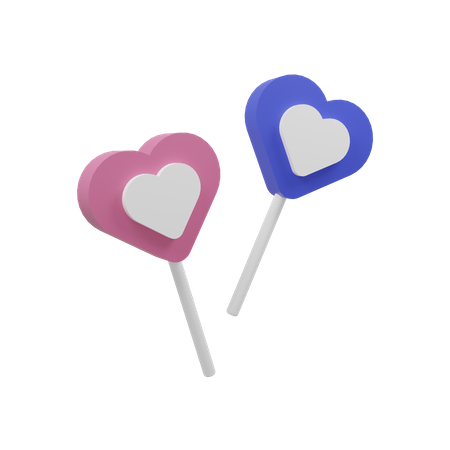 Heart Lollipop  3D Icon