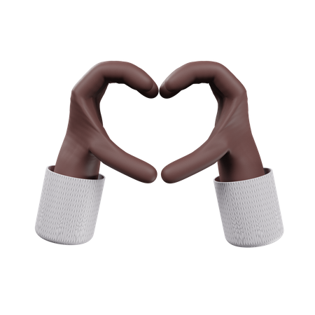 Heart making gesture  3D Illustration