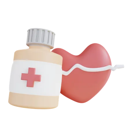 Heart Medicine 3D Icon