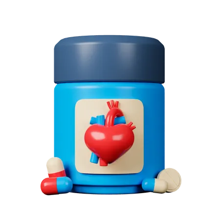 Heart Medicines 3 D Icon 3D Icon