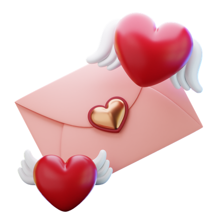 Heart Message  3D Icon