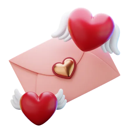 Heart Message  3D Icon