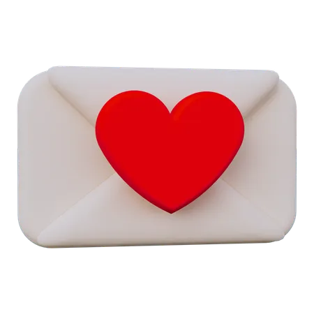 Heart Message  3D Icon