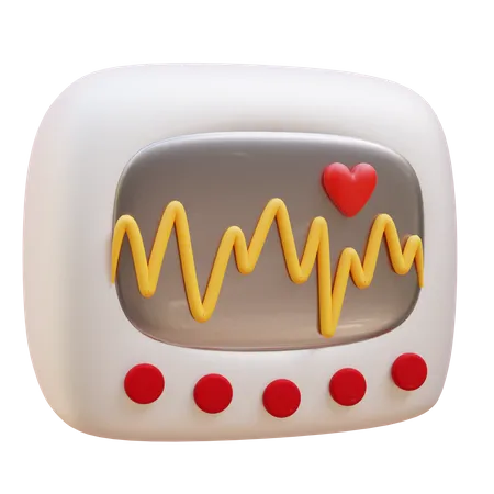 Heart Monitor  3D Icon