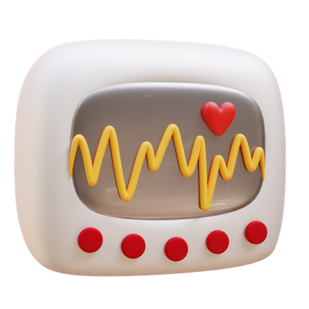 Heart Monitor 3D Icon