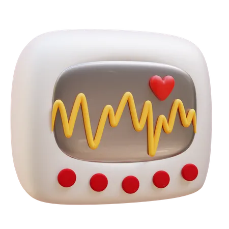 Heart Monitor 3D Icon