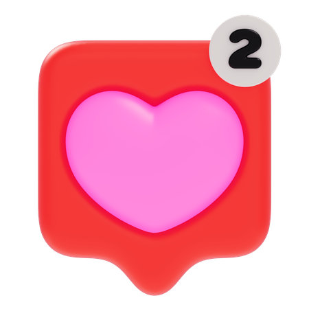 Heart Notification  3D Icon