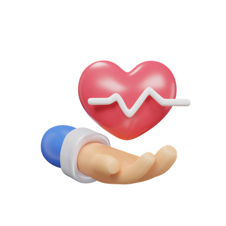 Heart On Hand  3D Icon