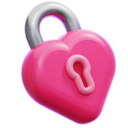 Heart Padlock  3D Icon