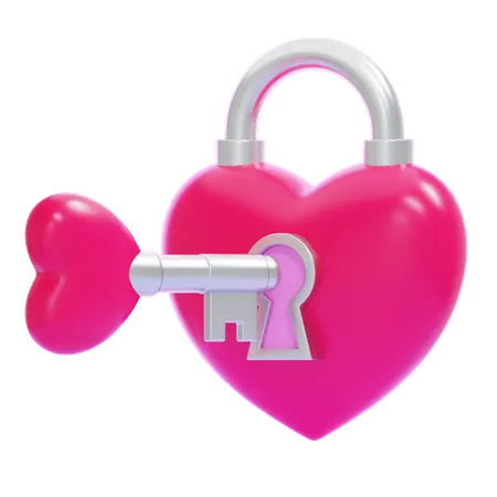 Heart Padlock  3D Icon