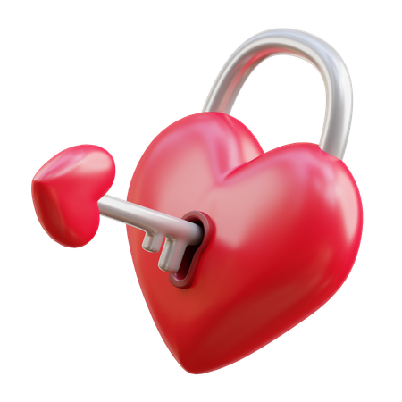 Heart Padlock  3D Icon