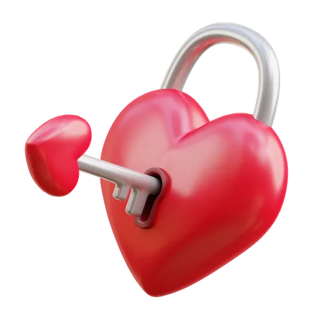 Heart Padlock  3D Icon