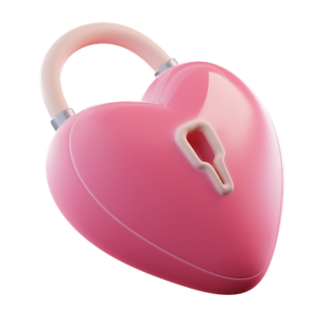 Heart Padlock  3D Icon