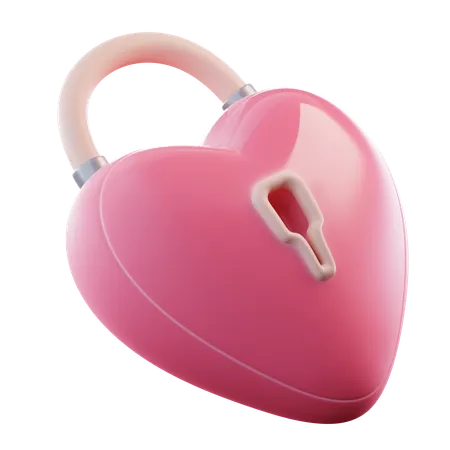 Heart Padlock  3D Icon