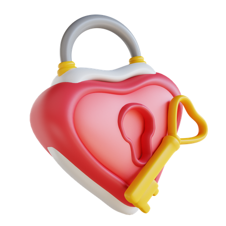 Heart Padlock  3D Icon