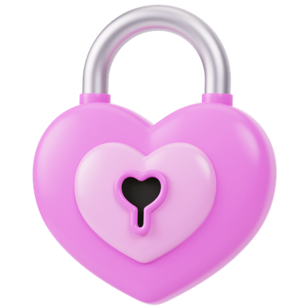 Heart Padlock  3D Icon