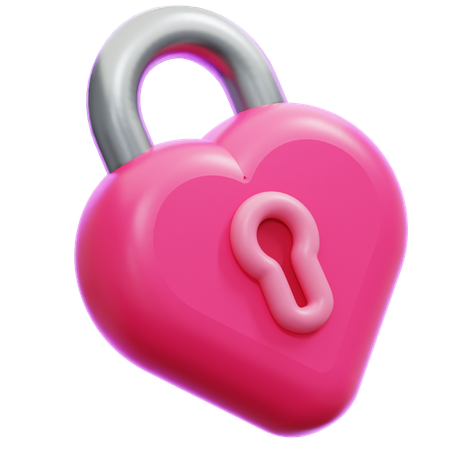 Heart Padlock  3D Icon