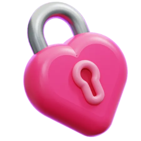 Heart Padlock  3D Icon