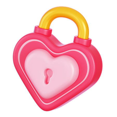 Heart Padlock  3D Icon