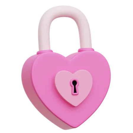 Heart Padlock  3D Icon