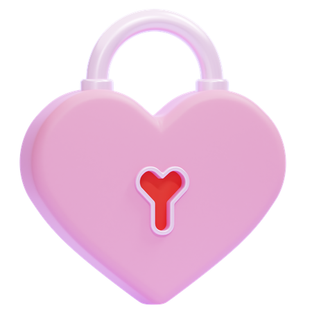 Heart Padlock  3D Icon