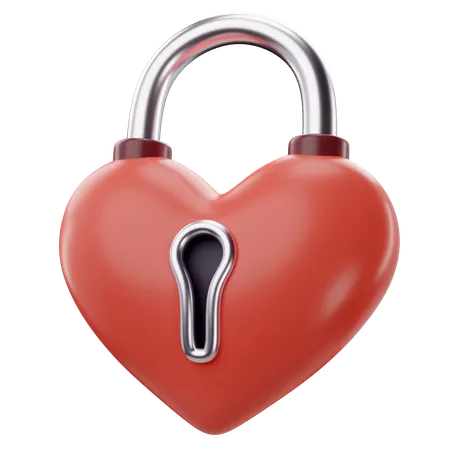 Heart Padlock  3D Icon