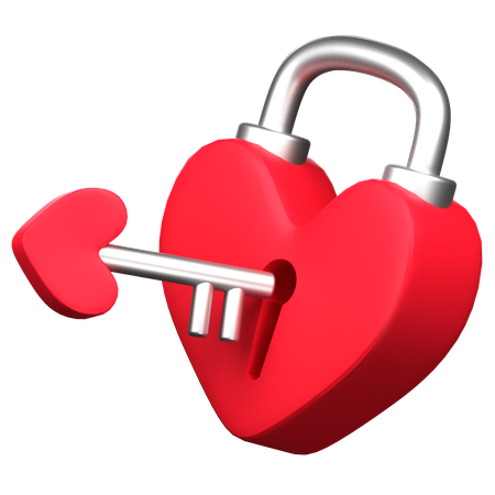 Heart Padlock  3D Icon