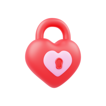Heart Padlock  3D Icon