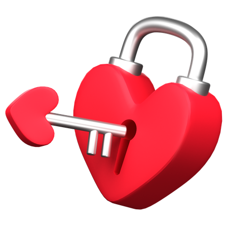 Heart Padlock  3D Icon