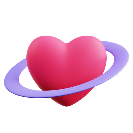 Heart Planet  3D Icon