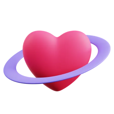 Heart Planet  3D Icon