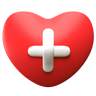 3d heart plus logo