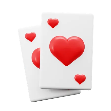 Heart Poker Gambling Card And Magic Equipment 3 D Icon Illustration Render Design 3D Icon