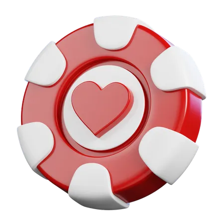 Heart Poker Chip  3D Icon