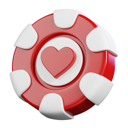 Heart Poker Chip  3D Icon