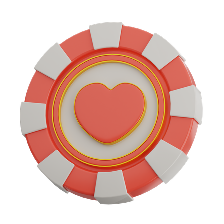 Heart Poker Chip  3D Icon