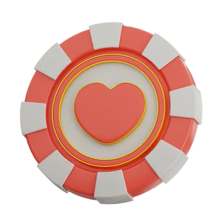 Heart Poker Chip  3D Icon