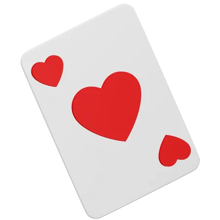 Heart Poker Playing Card  3D Icon