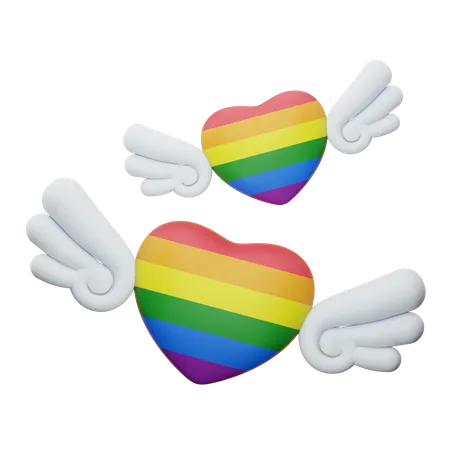 Heart Pride Wing  3D Icon