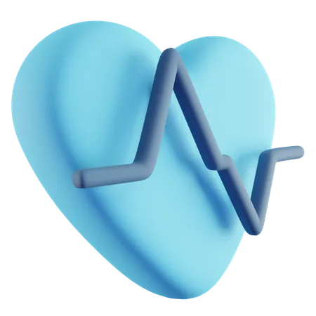 3 D Illustration Of Blue Heart Rate 3D Icon