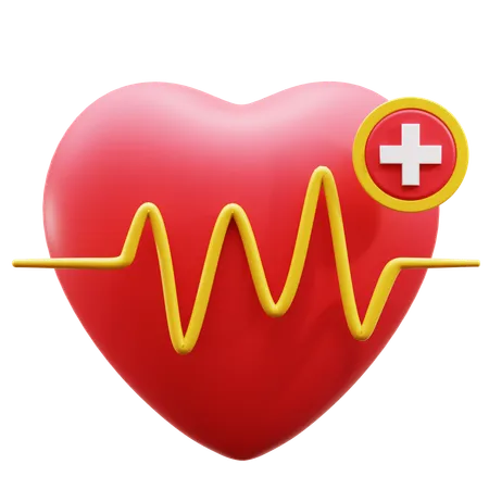 3 D Heart Rate Icon 3D Icon