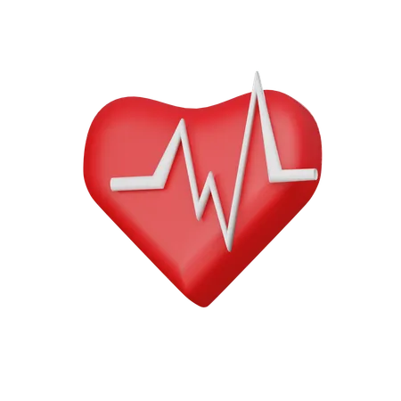 Heart Rate 3 D Icon 3D Icon