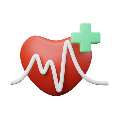 Heart Rate  3D Illustration