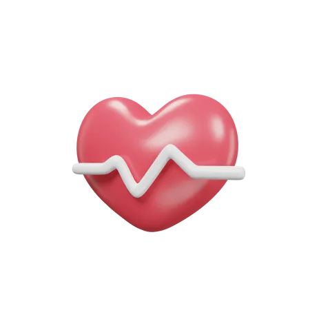 Heart Rate Icon 3 D Illustration Medical Assets 3D Icon