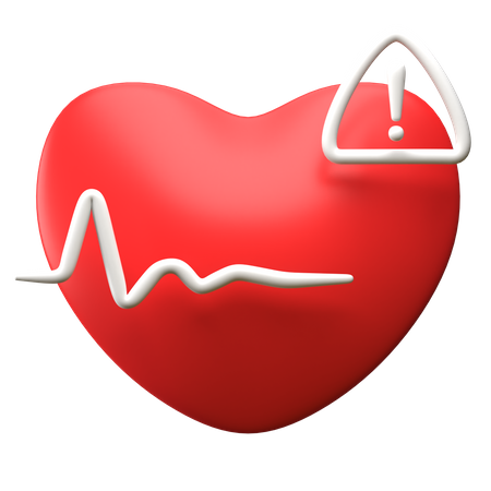 Heart Rate Alert  3D Illustration