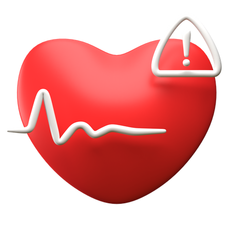 Heart Rate Alert 3D Illustration