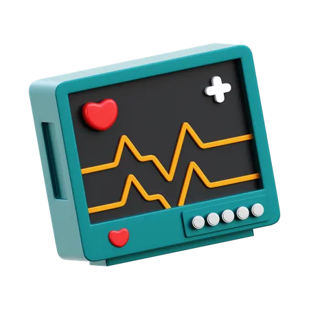 Heart Rate Monitor 3 D Render Icon Illustration 3D Icon