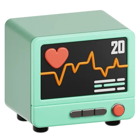 Heart Rate Monitor 3D Icon