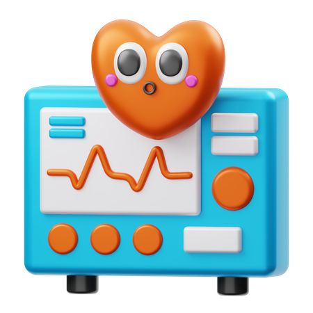 Heart Rate Monitor  3D Illustration