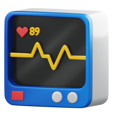 Heart Rate Monitor  3D Illustration